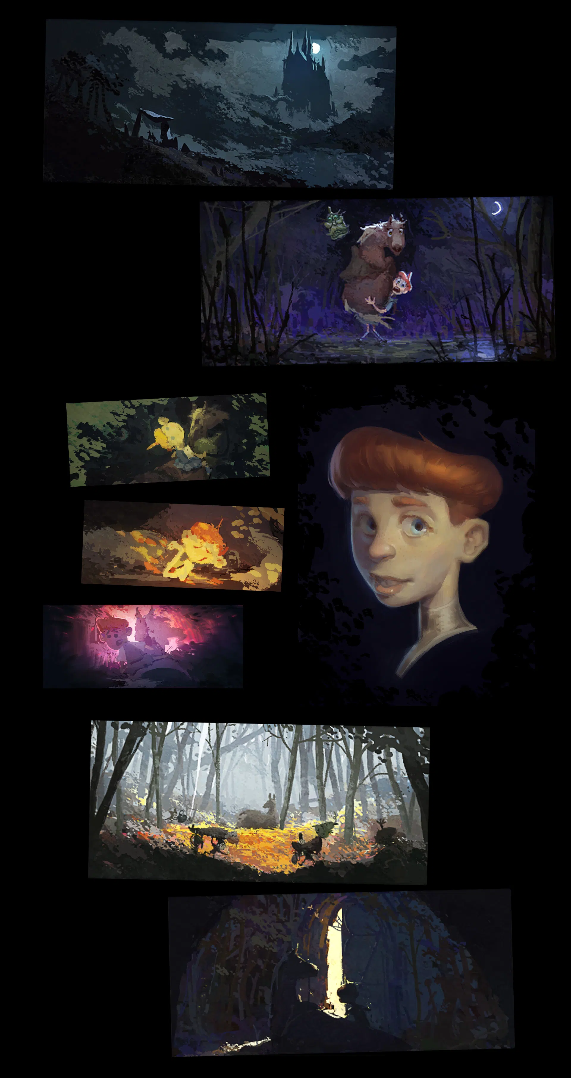 assorted images from the project Sir Gawain and the Green Knight